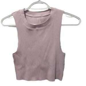 Aerie Offline Rebel Cropped Tank Pink/Lavender  Size Medium